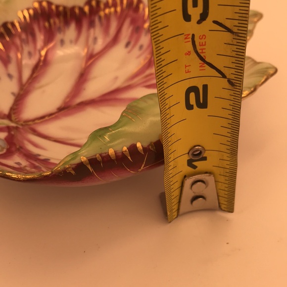 VTG Andrea by Sadek Handpainted Leaf Trinket Dish/Bowl - Picture 10 of 10